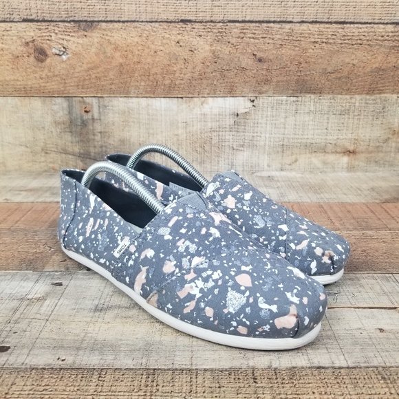 Toms Shoes - Toms Alpargata Women Sz 8 Forged Iron Grey Metallic Granite Fleck Flats Slip On